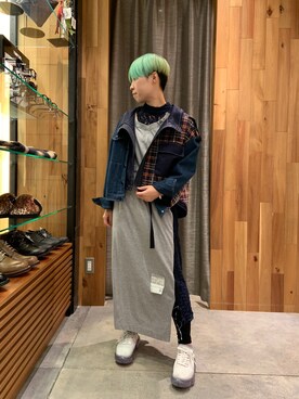 「KMRii」｜「アイテム（デニムジャケット）」を使った、じゅんさん（レディース・158cm）の秋コーディネート