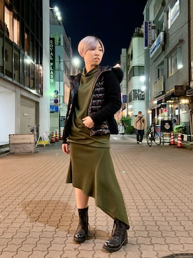 「KMRii（ケムリ）のアイテム（ブーツ）」を使った、じゅんさん（レディース・158cm）の秋コーディネート