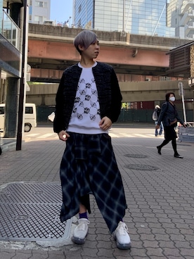 「roarguns（ロアーガンズ）のアイテム（ジャケット/アウター）」を使った、じゅんさん（レディース・158cm）の秋コーディネート