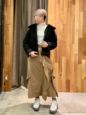 「roarguns（ロアーガンズ）のアイテム（ジャケット/アウター）」を使った、じゅんさん（レディース・158cm）の冬コーディネート