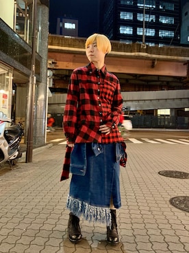 「KMRii（ケムリ）のアイテム（ブーツ）」を使った、じゅんさん（レディース・158cm）の冬コーディネート
