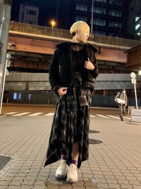 「AULA」｜「アイテム（ジャケット/アウター）」を使った、じゅんさん（レディース・158cm）の冬コーディネート