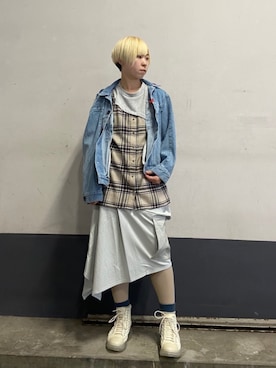 「AULA」｜「アイテム（ジャケット/アウター）」を使った、じゅんさん（レディース・158cm）の冬コーディネート