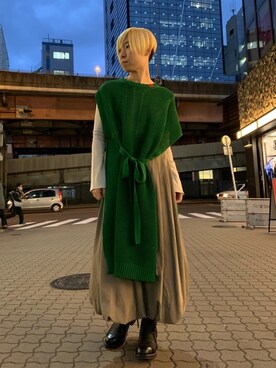 「KMRii（ケムリ）のアイテム（ブーツ）」を使った、じゅんさん（レディース・158cm）の冬コーディネート