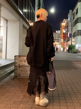 「ADDICT NOIR（アディクトノアー）のアイテム（ジャケット/アウター）」を使った、じゅんさん（レディース・158cm）の冬コーディネート