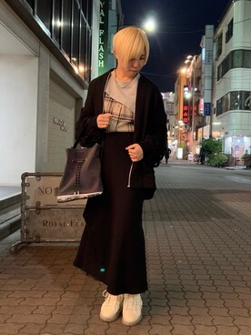 「ADDICT NOIR（アディクトノアー）のアイテム（ジャケット/アウター）」を使った、じゅんさん（レディース・158cm）の冬コーディネート