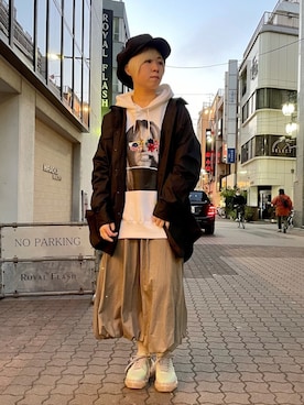 「BACKLASH（バックラッシュ）のアイテム（帽子）」を使った、じゅんさん（レディース・158cm）の冬コーディネート