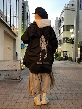 「backlash」｜「アイテム（帽子）」を使った、じゅんさん（レディース・158cm）の冬コーディネート