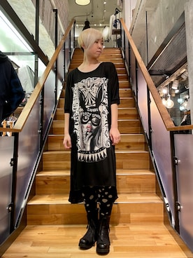 「KMRii（ケムリ）のアイテム（ブーツ）」を使った、じゅんさん（レディース・158cm）の春コーディネート