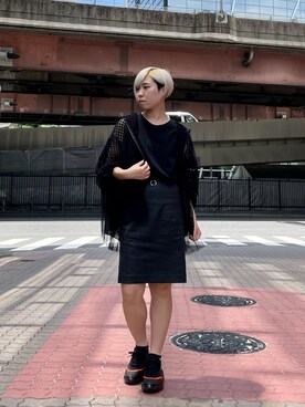 「ADDICT NOIR（アディクトノアー）のアイテム」を使った、じゅんさん（レディース・158cm）の春コーディネート