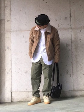 「PORTER（ポーター）のアイテム（帽子）」を使った、Dai.Tさん（メンズ・160cm）の秋コーディネート