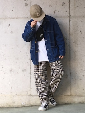 「URBAN RESEARCH（アーバンリサーチ）のアイテム（カバーオール）」を使った、Dai.Tさん（メンズ・160cm）の春コーディネート
