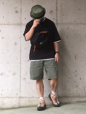 「PORTER（ポーター）のアイテム（帽子）」を使った、Dai.Tさん（メンズ・160cm）の春コーディネート