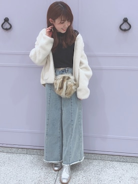 「アイテム（ブルゾン）」を使った、くまきみかさん（レディース・152cm・30代）の秋コーディネート