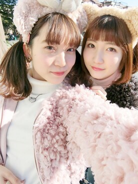 「お揃い」｜「アイテム（その他アウター）」を使った、なつさん（レディース・166cm）の冬コーディネート