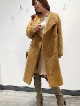 「オーバーコート」｜「アイテム（その他アウター）」を使った、asukaさん（レディース・158cm）の冬コーディネート