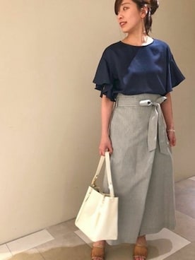 「Noble（ノーブル）のアイテム（Tシャツ/カットソー）」を使った、asukaさん（レディース・158cm）の春コーディネート