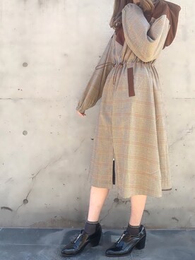「ANDGEEBEE（アンジービー）のアイテム（その他アウター）」を使った、natsuhoさん（レディース・165cm）の秋コーディネート