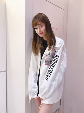 「ANDGEEBEE（アンジービー）のアイテム（ジャケット/アウター）」を使った、natsuhoさん（レディース・165cm）の秋コーディネート