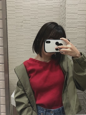 「ehka sopo（エヘカソポ）のアイテム（ミリタリージャケット）」を使った、SAYAさん（レディース・149cm）の春コーディネート