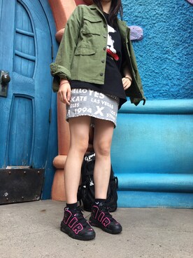 「ストリート女子」｜「アイテム（スカート）」を使った、aymさん（レディース・166cm）の夏コーディネート