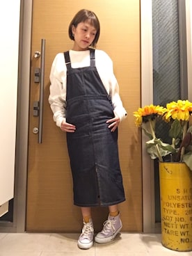 「お仕事スタイル」｜「アイテム（ワンピース/ドレス）」を使った、ゆか☺︎⁑さん（レディース・151cm）の秋コーディネート