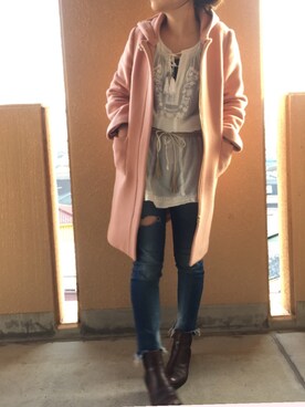 「TIENS ecoute（ティアンエクート）のアイテム（ベルト）」を使った、saya*❤︎さん（レディース・157cm）の春コーディネート