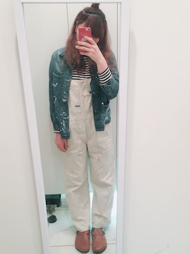 「ゆるカジ」｜「アイテム（オールインワン・サロペット）」を使った、NATSUMIさん（レディース・166cm）の春コーディネート