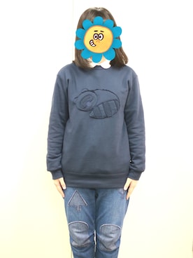 「Ne-net（ネネット）のネルストライプ②（シャツ/ブラウス）」を使った、アヤノさん（レディース・165cm）の冬コーディネート