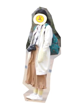 「Ne-net（ネネット）のネルストライプ②（シャツ/ブラウス）」を使った、アヤノさん（レディース・165cm）の春コーディネート