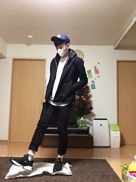 「ラフスタイル」｜「アイテム（ピーコート）」を使った、ひーろーさん（メンズ・182cm）の冬コーディネート