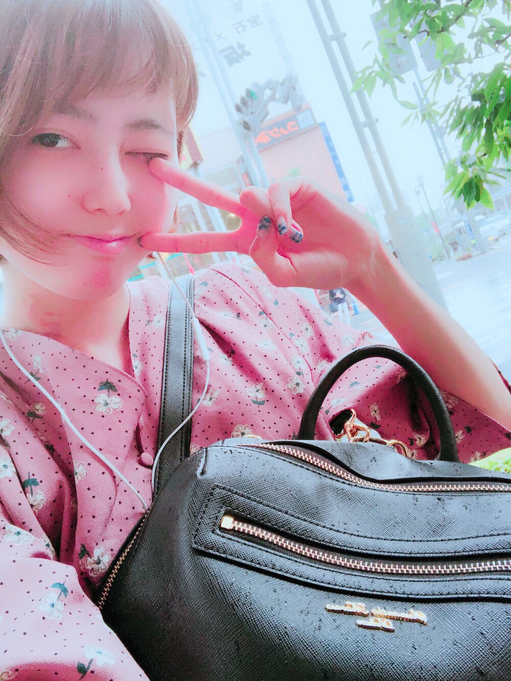 「サマンサ、花柄ワンピース、かわいい系」｜「natural coutureのアイテム（ワンピース、ピンク系）」を使った、mocha☆.｡.:*・さん（レディース・156cm）の夏コーディネートの1枚目の写真