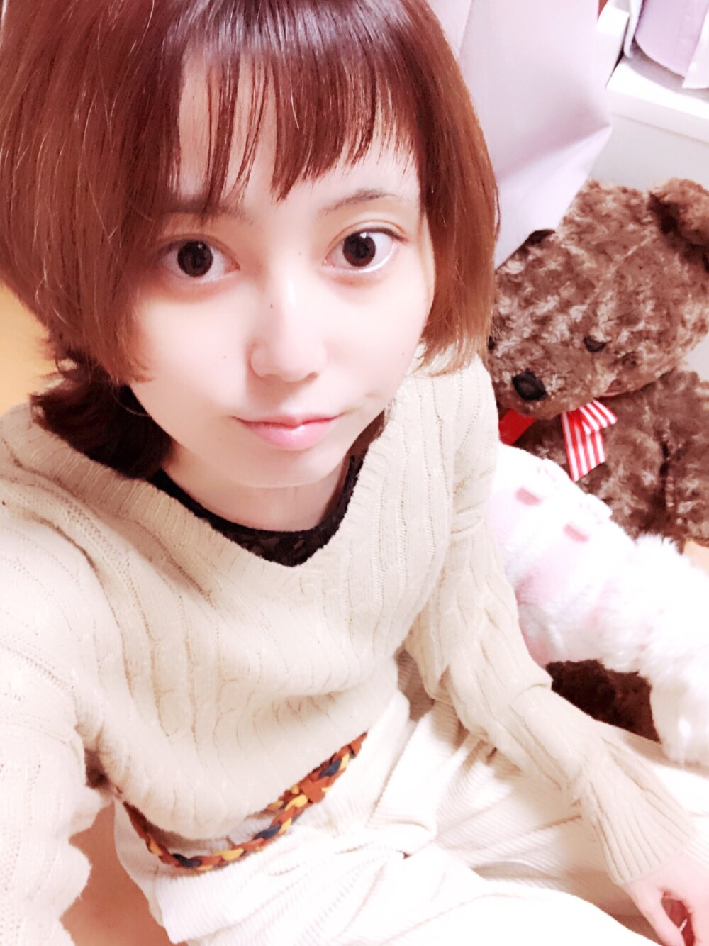 「イメチェン、いつもと違う感じ、GU、colza、INGNI、ベルト、ポイントカラー、寒い」｜「INGNIのアイテム（シャツ/ブラウス、ブラック系）」を使った、mocha☆.｡.:*・さん（レディース・156cm）の冬コーディネートの1枚目の写真