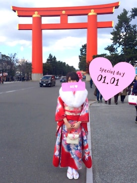 「アイテム（浴衣）」を使った、 M I K I ✩さん（レディース・162cm・20代）の冬コーディネート