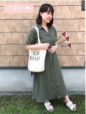 「ビルケン風サンダル」｜こずえ\✩/さん（レディース・160cm）の夏コーディネート
