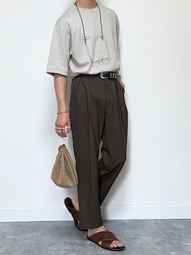 「Hender Scheme（エンダースキーマ）のHender Scheme kinchaku (nc-rc-kin)（ハンドバッグ）」を使った、たき さん（メンズ・170cm）の春コーディネート