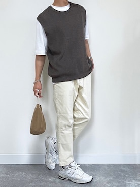 「Hender Scheme（エンダースキーマ）のHender Scheme kinchaku (nc-rc-kin)（ハンドバッグ）」を使った、たき さん（メンズ・170cm）の夏コーディネート