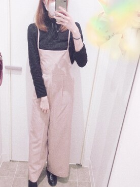 Gu ジーユー のサロペット オーバーオール ピンク系 を使った人気ファッションコーディネート 年齢 歳 24歳 Wear