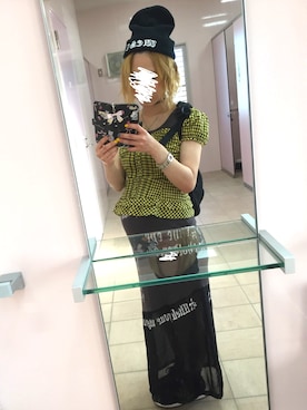 「シースルー」｜「アイテム（ニットキャップ/ビーニー）」を使った、rさん（レディース・154cm）の秋コーディネート