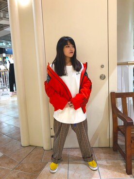 「新作」｜「アイテム（MA-1）」を使った、かさん（レディース・146cm）の夏コーディネート