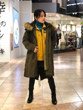 「スタッフセンバツ」｜「アイテム（モッズコート）」を使った、かさん（レディース・146cm）の冬コーディネート