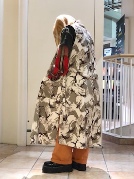 「AVIREX（アヴィレックス）のアイテム（シャツワンピース）」を使った、かさん（レディース・146cm）の春コーディネート