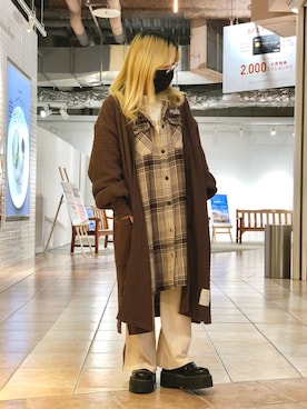 「ファッションの力を信じよう」｜「アイテム（シャツワンピース）」を使った、かさん（レディース・146cm）の秋コーディネート