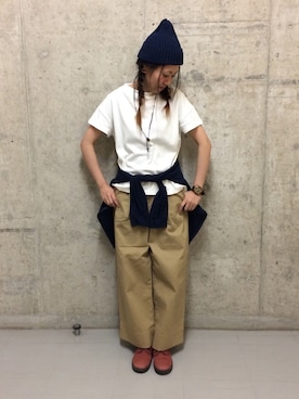 「coen（コーエン）のアイテム（アクセサリー）」を使った、coen たけさんさん（レディース・157cm）の春コーディネート