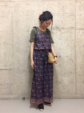 「coenスタッフスタイリング」｜「アイテム（その他）」を使った、coen たけさんさん（レディース・157cm）の夏コーディネート