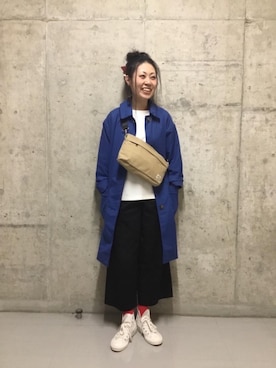 「coenスタッフスタイリング」｜「アイテム（レッグウェア）」を使った、coen たけさんさん（レディース・157cm）の春コーディネート