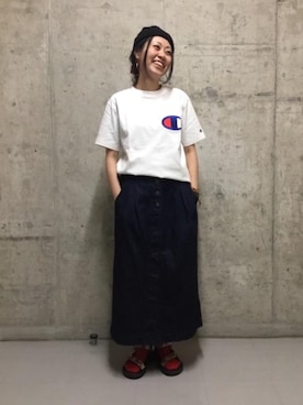 「coenスタッフスタイリング」｜「アイテム（ニットキャップ/ビーニー）」を使った、coen たけさんさん（レディース・157cm）の夏コーディネート