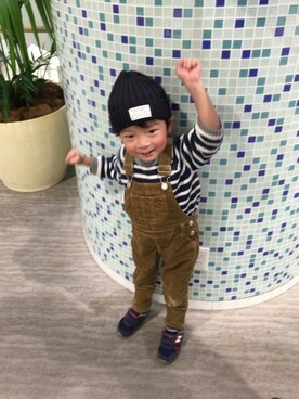 「GLOBAL WORK（グローバルワーク）のアイテム（オールインワン・サロペット）」を使った、Ｗさん（キッズ・100cm）の冬コーディネート