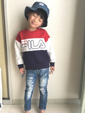 「Lee（リー）のアイテム（ハット）」を使った、Ｗさん（キッズ・100cm）の春コーディネート