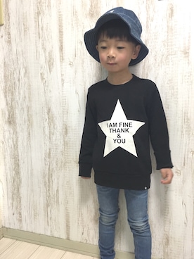「Lee（リー）のアイテム（ハット）」を使った、Ｗさん（キッズ・100cm）の春コーディネート